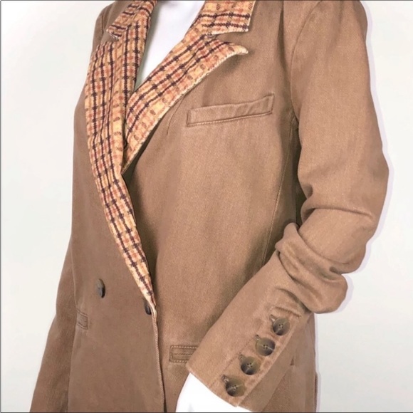 We the Free xFree People Otter 2 Button Double Breasted Reid Smoking Jacket ZsXS - Picture 10 of 13